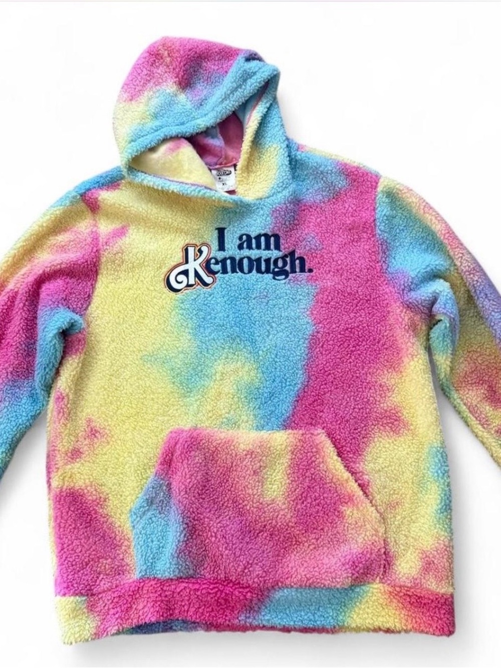 Barbie Tie-Dye Sherpa Hoodie in Pink, Blue & Yellow